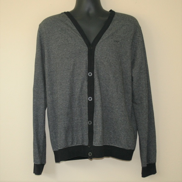 mens striped cardigan sweater